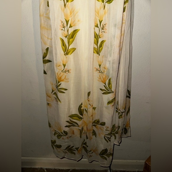 NWT FARM RIO X ANTHROPOLOGIE V-NECK FLORAL CHIFFON MAXI DRESS XL spring vacation - Picture 5 of 12
